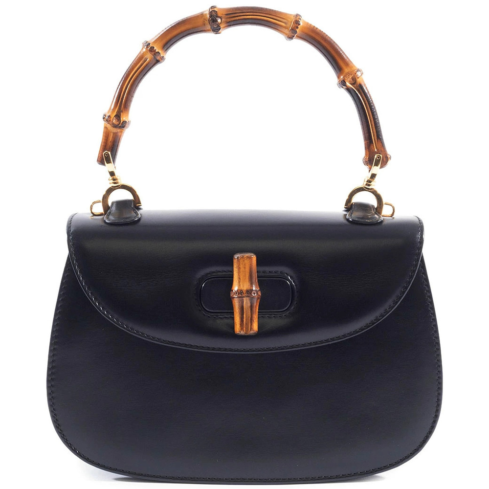 Gucci bag bamboo handbag leather black